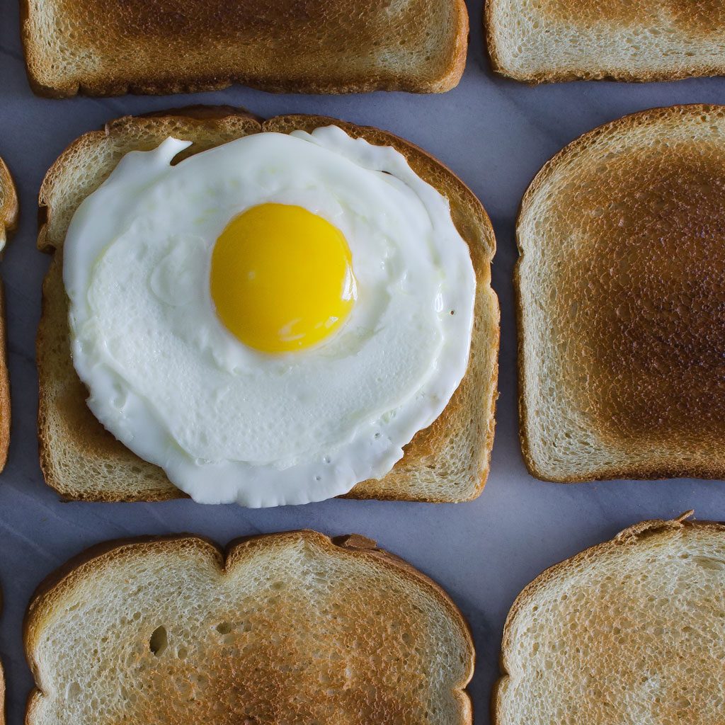 Sunny-Side-Up Eggs on Toast
